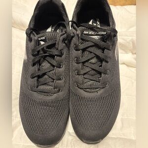 Skechers Women’s Black Knit Lace-Up Sneakers